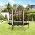 thumbnail image 2 of Soozier Trampoline 63 Po pour Enfants avec Filet de Sécurité pour l'Intérieur, Rose, 2 of 10