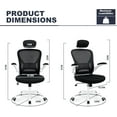 thumbnail image 2 of Office Chair Ergonomic Desk Chair Comfort Adjustable Height with Wheels，Lumbar Support Mesh Swivel Computer Home Office Study Task Chair Black & White, 2 of 14