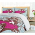 thumbnail image 5 of Ambesonne Vintage Duvet Cover Sets, Old Car Cartoon Style, 2-King, Pale Blue Hot Pink, 5 of 7