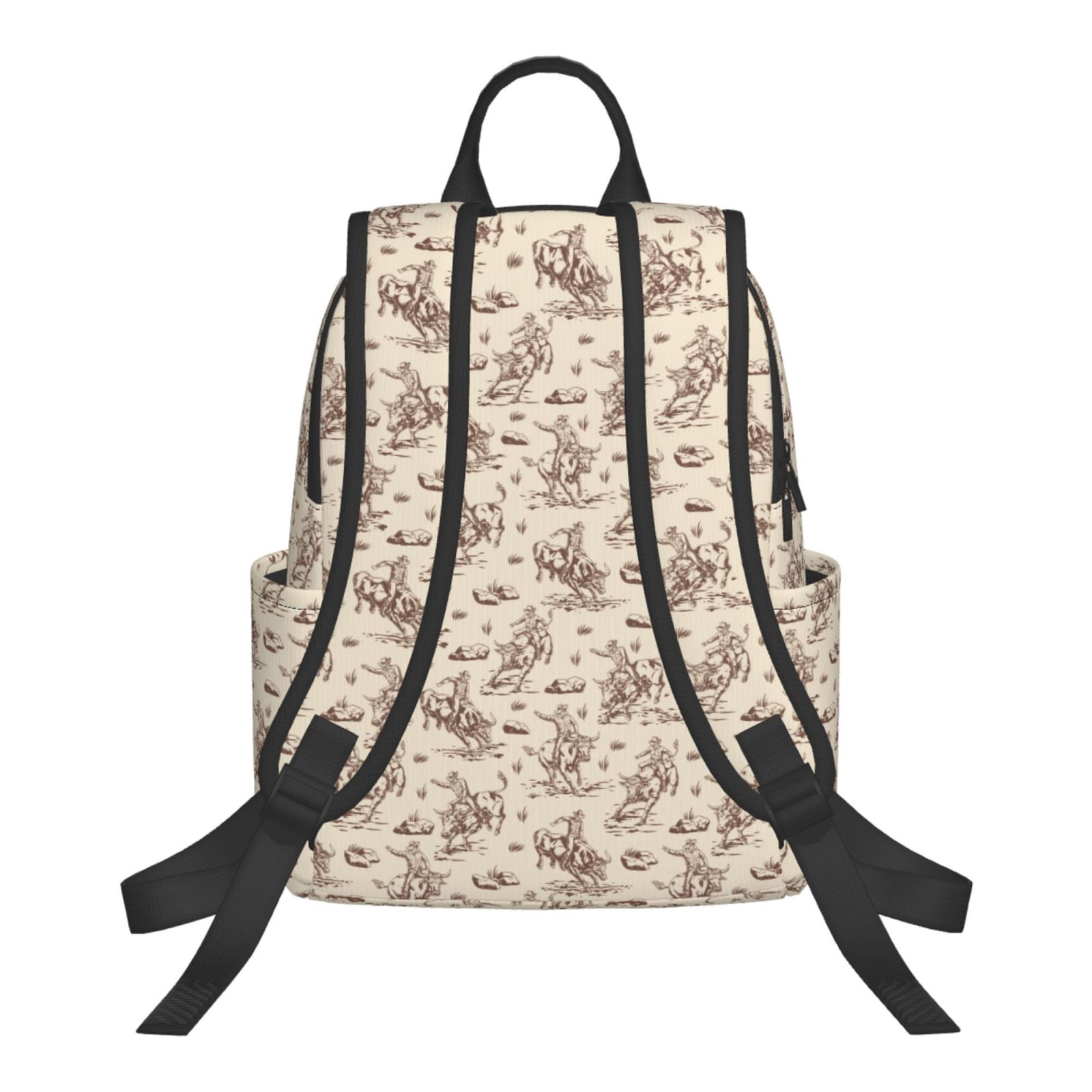 Xecao Cowboy Sitting On Cow Back print Backpack For women men Aesthetic Lightweight Travel Daypack Simple Cute Backpack For Bookbag