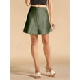thumbnail image 3 of Women'S Elegant High Waist Ruffle Mini Skirt Silky Satin Fishtail A-Line Skirts  Green XL, 3 of 5