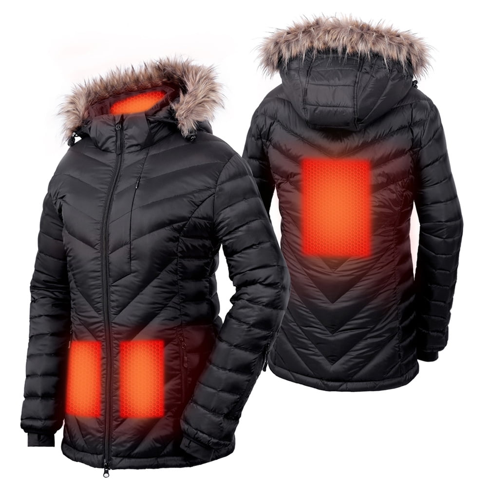 Buy SAILWIND Womens Heated Down Jacket with Detachable Hood