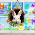 thumbnail image 2 of 30x30cm Rustic Wooden Easter Bunny Rabbit Hole Door Sign - Festive Decor for Home and Parties, 2 of 5