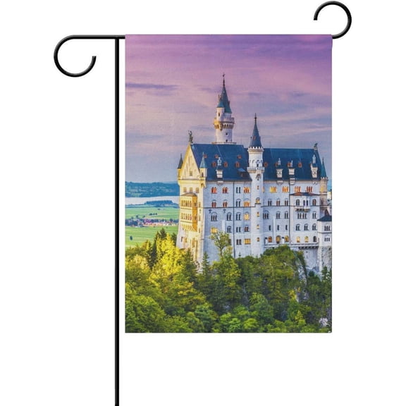 SKYSONIC Garden Flag Neuschwanstein Castle Germany Double-Sided Printed House Sports Flag-12x18(in)-Polyester Decorative Flags for Courtyard Garden Flowerpot