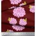 thumbnail image 3 of Soimoi Red Poly Georgette Fabric Insect & Floral Artistic Print Sewing Fabric BTY 42 Inch Wide, 3 of 3