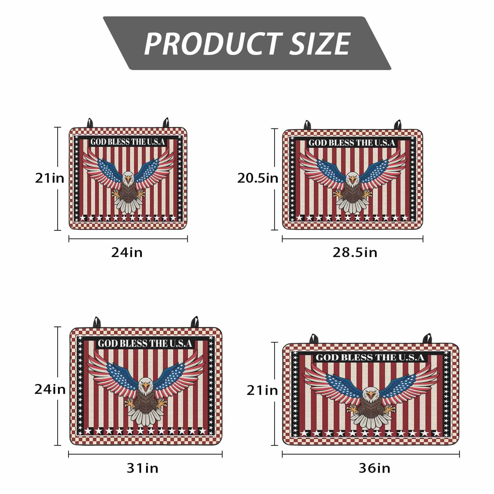 Independence Day Stove Top Cover for Electric Stove, Heat-proof & Non Slip Glass Top Stove Cover Protector, Eagle U.S Flag Red Blue Stripes Retro Kitchen Flat Cooktop Rubber Mat 24x21 Inches