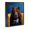 thumbnail image 3 of Stupell Industries Brown Bear Reading Dating Book Forest Animal Animals & Insects Painting Black Framed Art Print Wall Art, 12 x 12, 3 of 5