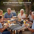 thumbnail image 3 of Round Outdoor Tablecloth with Umbrella Hole and Zipper, Texas Star Vintage Tablecloth with Elastic Waterproof, Berry Grey Blue Brown Wooden Patio Table Covers for 55" - 60" Picnic Pool Tables, 3 of 9