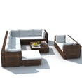 thumbnail image 4 of vidaXL 10 Piece Patio Lounge Set with Cushions Poly Rattan Brown, 4 of 6