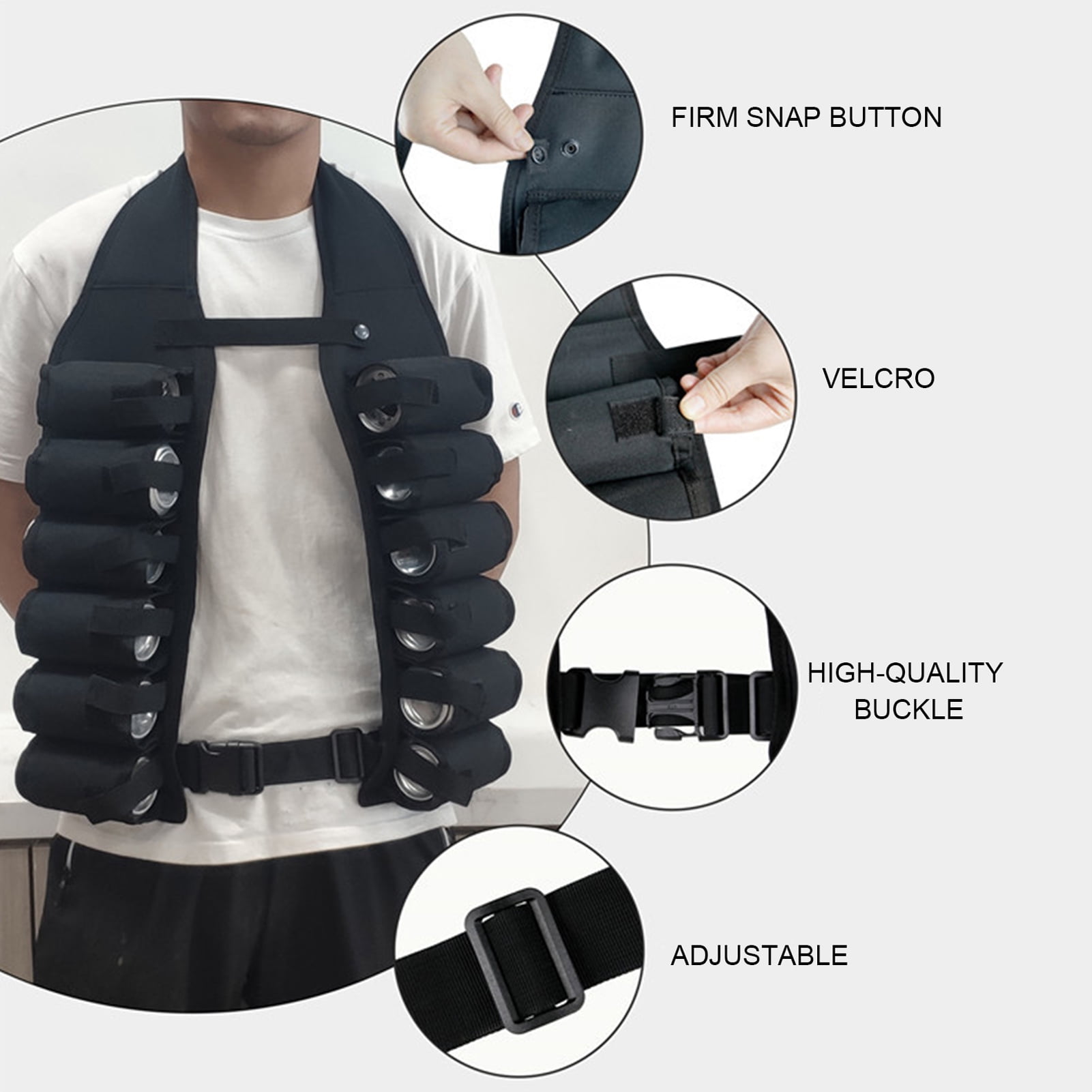 Beechoice Beer Bandolier Holder 12Pack, Drink Vest Beer Holster 12 Can