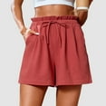thumbnail image 2 of Hessimy Women's Casual Shorts Drawstring Elastic Waist Shorts Summer Beach Shorts with Pockets( Red,S), 2 of 5