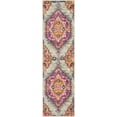 thumbnail image 3 of SAFAVIEH Madison Karissa Floral Runner Rug, Light Grey/Fuchsia, 2'3" x 10', 3 of 8