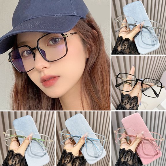 Eosunjian Blue Light Blocking Glasses Unisex Retro Clear View Strong Hinge Transparent with Brim Eye Clear Bluelight Glasses Spectacles Eyeglasses