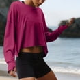 thumbnail image 4 of jowamay Long Sleeve Open Back Workout Top Cropped Long Sleeve Backless Top Yoga Gym Clothes for Gym Yoga Exercise, 4 of 7