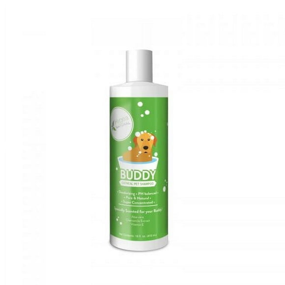 Buddy Dog Shampoo - Nourishing Pet Shampoo for Dogs – Oatmeal Formula with Aloe and Vitamin E – Natural Ingredients, 16 oz