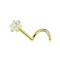 thumbnail image 6 of Luxe Modz 18G 20G Threadless Push In 7-stone CZ Flower Nose Screw Studs Rings Nostrial Piercing Jewelry 1/4" 6mm for Men Women - Sold Individually, 6 of 8