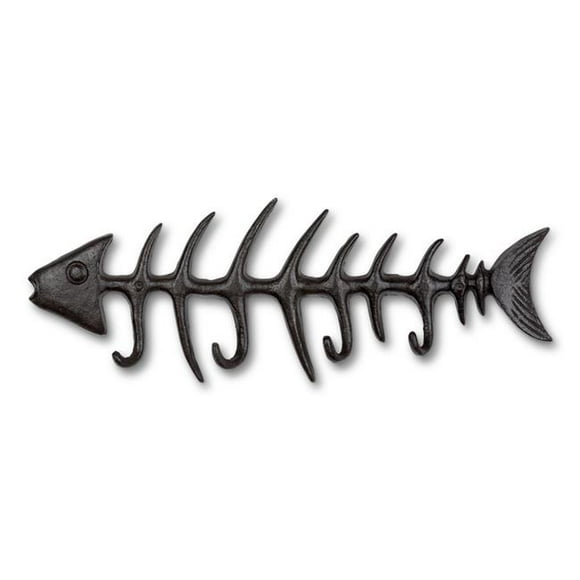 Abbott Collection AB-27-IRONAGE-236 18 in. Fish Bone Wall Hook, Dark Brown - Large