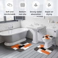 thumbnail image 5 of Burnt Orange Black Bath Mat 3 Piece Bathroom Rug Set, Modern Abstract Geometric Non Slip Bath Rug Contour Mat and Toilet Lid Cover, Absorbent Shower Mats Soft Bath Rugs and Mats Sets, 5 of 8