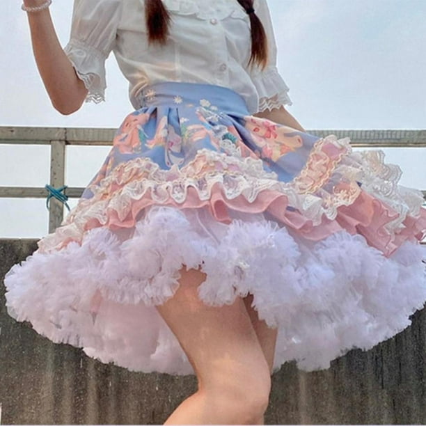 petticoat under chiffon dress Ronyme Women's Layered Tulle Petticoat Chiffon Crinoline for Gown Cosplay Costume White, Size: One size