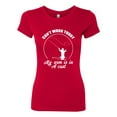 thumbnail image 2 of Wild Bobby, Can't Work Today My Arm Is In A Cast, Fishing, Women Slim Fit Junior Tee, Red, Medium, 2 of 5
