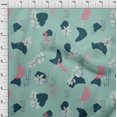 thumbnail image 4 of oneOone Viscose Chiffon Teal Green Fabric Abstracts Sewing Craft Projects Fabric Prints By Yard 42 Inch Wide, 4 of 5