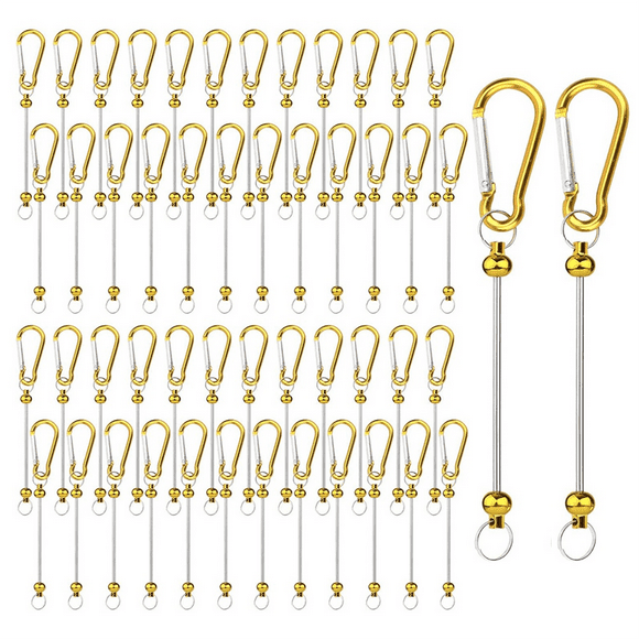 50pcs Beadable Keychain Bars, Bead Key Chain Making Kit Keychain Accessories Charms Beads DIY Blank Metal Keychain