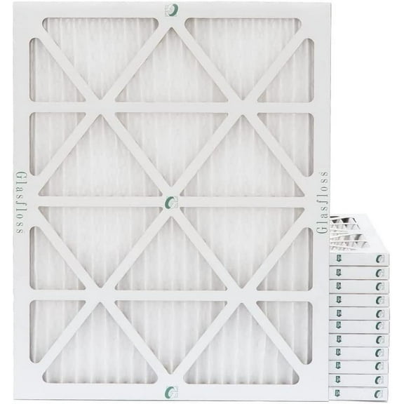 Glasfloss 16x20x1 MERV 10 AC & Furnace Air Filters. Case of 12. Actual Size: 15-1/2 x 19-1/2 x 7/8