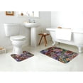 thumbnail image 4 of Yiaed Vintage Floral Print Bathroom Mat Set 2 Pieces Mat Anti-Skid Pad Ultra Soft and Absorbent Bathroom Bath Mat Contour Bath Rugs for Toilet Base, 4 of 6