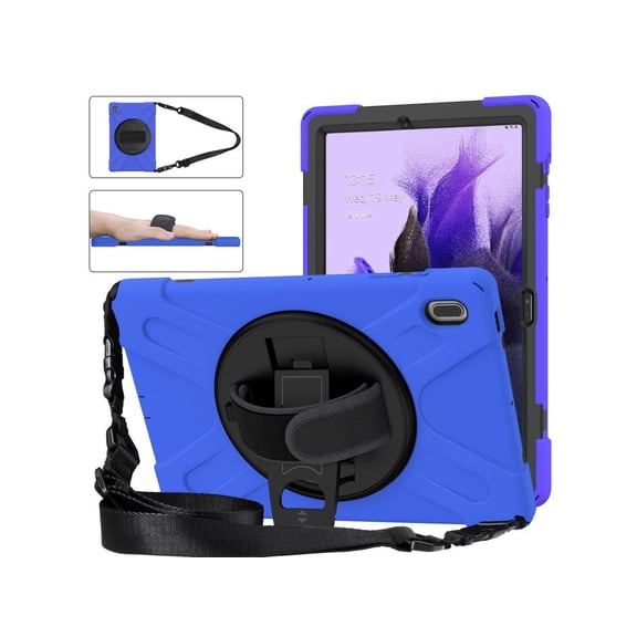 Case for Samsung Galaxy Tab S7 FE 12.4 inch 2021 SM-T730 T735 T736B T736N T738, Protective Shockproof Cover with Stand Handle & Shoulder Strap