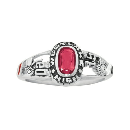 Keepsake Personalized Women's Viva Fashion Class Ring available in Valadium Metals, Silver Plus, and Yellow and White Gold