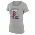 thumbnail image 2 of Women's G-III 4Her by Carl Banks Heather Gray Boston Red Sox Super-Slim Fit Lightweight Team Logo Graphic T-Shirt, 2 of 5