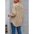 thumbnail image 3 of Solid Color Distressed Jacket, Beige, Small, 3 of 5
