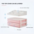 thumbnail image 4 of Organizador de cosméticos estilo nórdico, caja de plástico para joyas y labiales, 3 niveles, color gris, tamaño pequeño, diseño con cajones, material PP resistente y ligero, ideal para escritorio o, 4 of 6