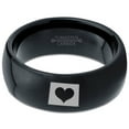 thumbnail image 2 of Tungsten Wyoming The Equality State Heart Band Ring 8mm Men Women Comfort Fit Black Dome Polished, 2 of 4