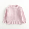 thumbnail image 2 of newwalpole Girls Sweaters Winter Pullover Long Sleeve Knit Sweater Jumper Tops Light Pink for Size 6-12 Months, 2 of 8
