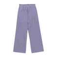 thumbnail image 5 of Kids Girl's Pants New 2025 Summer Teen Girls Casual Wide Leg Pants High Waisted Cute Tie Knot Pants Loose Flowy Beach Trousers Purple 4 Years, 5 of 8