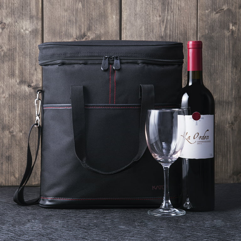 Buy Premium Insulated 6 Bottle Wine Carrier Tote Bag