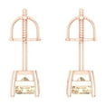 thumbnail image 3 of 2 ct Screw-Back Stud Earrings for Women | 7x5mm Emerald Cut Natural Morganite | 18K Rose Gold, 3 of 4