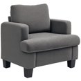thumbnail image 1 of HOMCOM Fauteuil Moderne, Chaise d'Appoint Rembourrée avec Coussin, Gris Foncé, 1 of 10