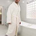 thumbnail image 2 of Bata de Baño para Hombre y Mujer de Textura Suave - Albornoz Absorbente Unisex con Cinturon Ideal para Spa Hotel y Hogar Blanco GAON, 2 of 5