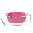 thumbnail image 3 of Woven Cotton Storage Basket with Handles, Decorative Gift and Organizer Basket for Shelf, Closet, Bathroom and Pantry, Dark Pink, 3 of 6