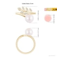 thumbnail image 5 of Angara Japanese Akoya Cultured Pearl Olive Leaf Wrap Ring in 14K Yellow Gold for Women | June Birthstone Jewelry for Her, 5 of 8