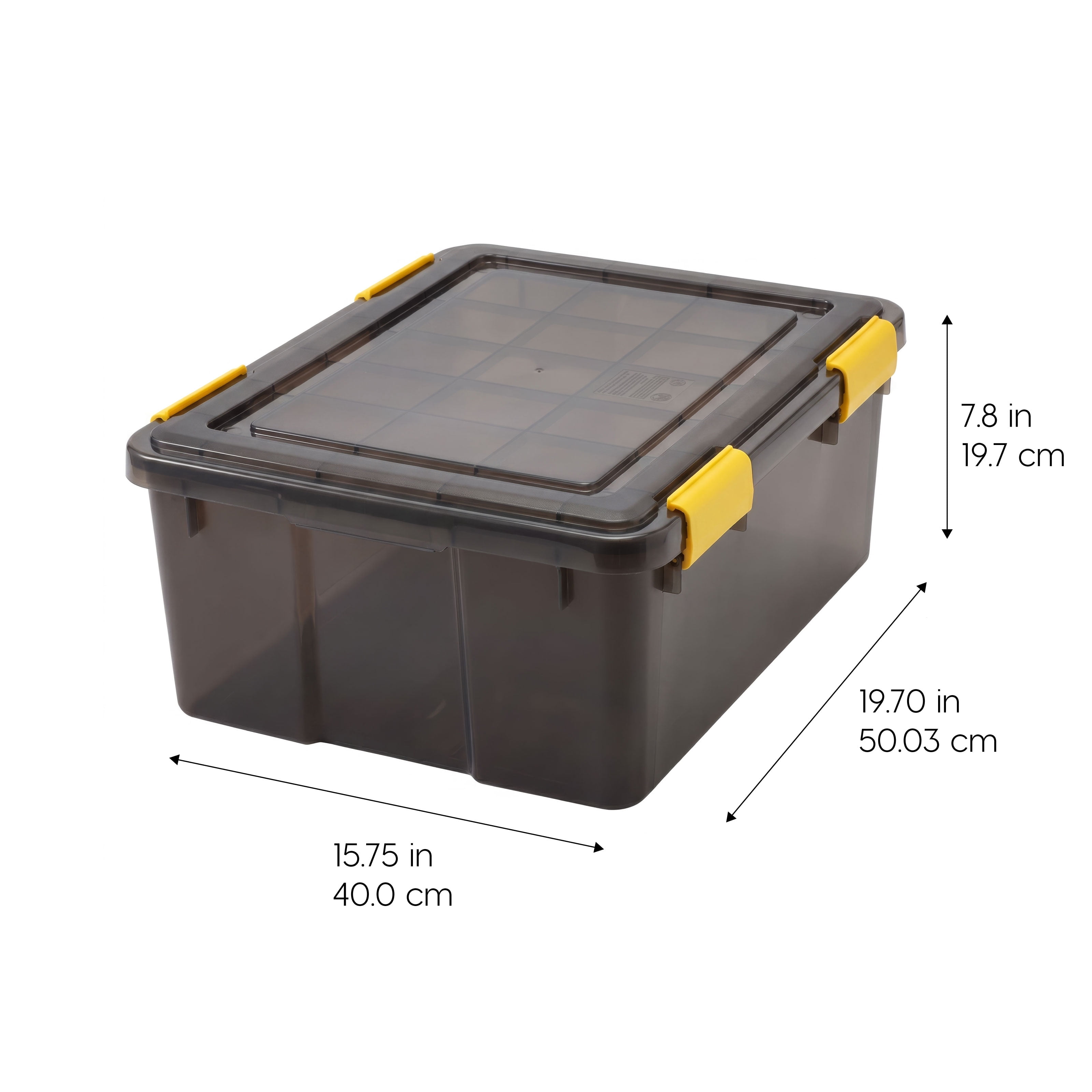IRIS, 8 Gal Plastic Storage Bins with Sealed Lids, Black Gasket Box Airtight Containers 6Pk