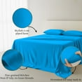 thumbnail image 4 of Amay Premium Organic Cotton Flat Sheet, 500 Thread Count Luxury Top Sheet, Cooling & Durable Bedding Sheets, Alaskan King, Turquoise(125" x 125") 1 Piece, 4 of 7