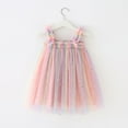 thumbnail image 2 of Lovskoo Kids Toddler Baby Girls Layered Tulle Twirl Dress Tie Shoulder Cute Summer Mesh Sequin Star Rainbow Suspenders Skirt for 6 Months-5 Years Baby Clothes Pink, 2 of 6