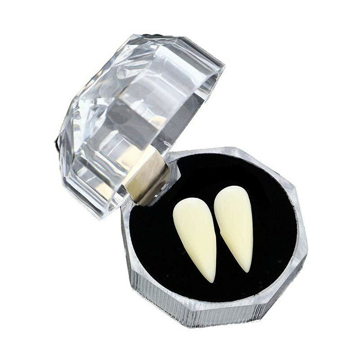 Halloween White Vampire Dracula Fangs Caps Teeth Fancy Dress With Putty Adhesive 