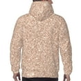 thumbnail image 7 of Pofeuu Beige Sparkling Glitter Print Mens Casual Hooded Collar Drawstring Hoodies Pullover Sweatshirts Casual Long Sleeve Shirts-XX-Large, 7 of 7
