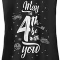 thumbnail image 2 of Junior's Star Wars May the Fourth Starry Icons Racerback Tank Top Black Medium, 2 of 5