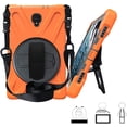 thumbnail image 4 of KIQ Galaxy Tab A 10.5 Case, 2018, T590 Heavy Duty Shield Cover Tempered Glass Screen Protector Shoulderstrap for Samsung Galaxy Tab A 10.5 SM-T590/SM-T595 [Orange], 4 of 7