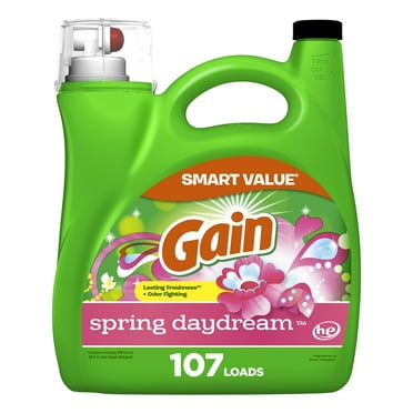 Gain Liquid Laundry Detergent, Spring Daydream Scent, 154 fl oz, 107 Loads